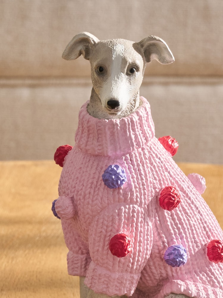Pink Jumper Whippet Ornament - Image 2 of 3