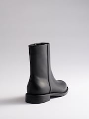 The Set Casual Round Toe Flat Ankle Boots Black - Image 2 of 3