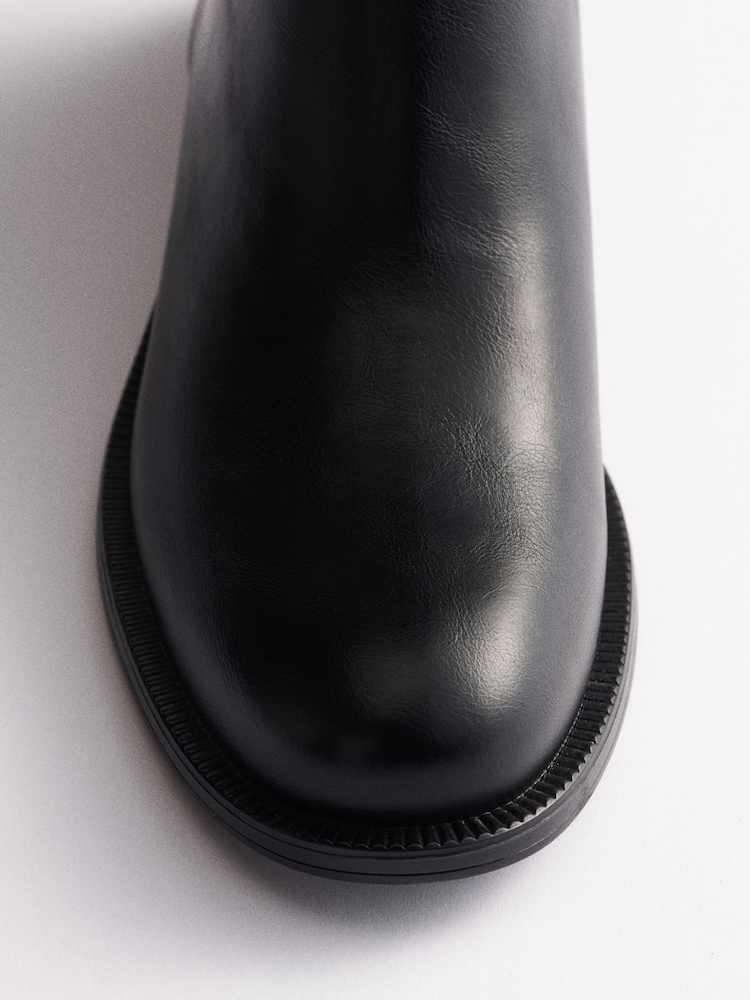 The Set Casual Round Toe Flat Ankle Boots Black - Image 3 of 3