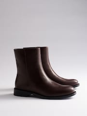 The Set Casual Round Toe Flat Ankle Boots Brown - Image 1 of 3
