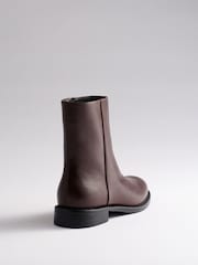 The Set Casual Round Toe Flat Ankle Boots Brown - Image 2 of 3