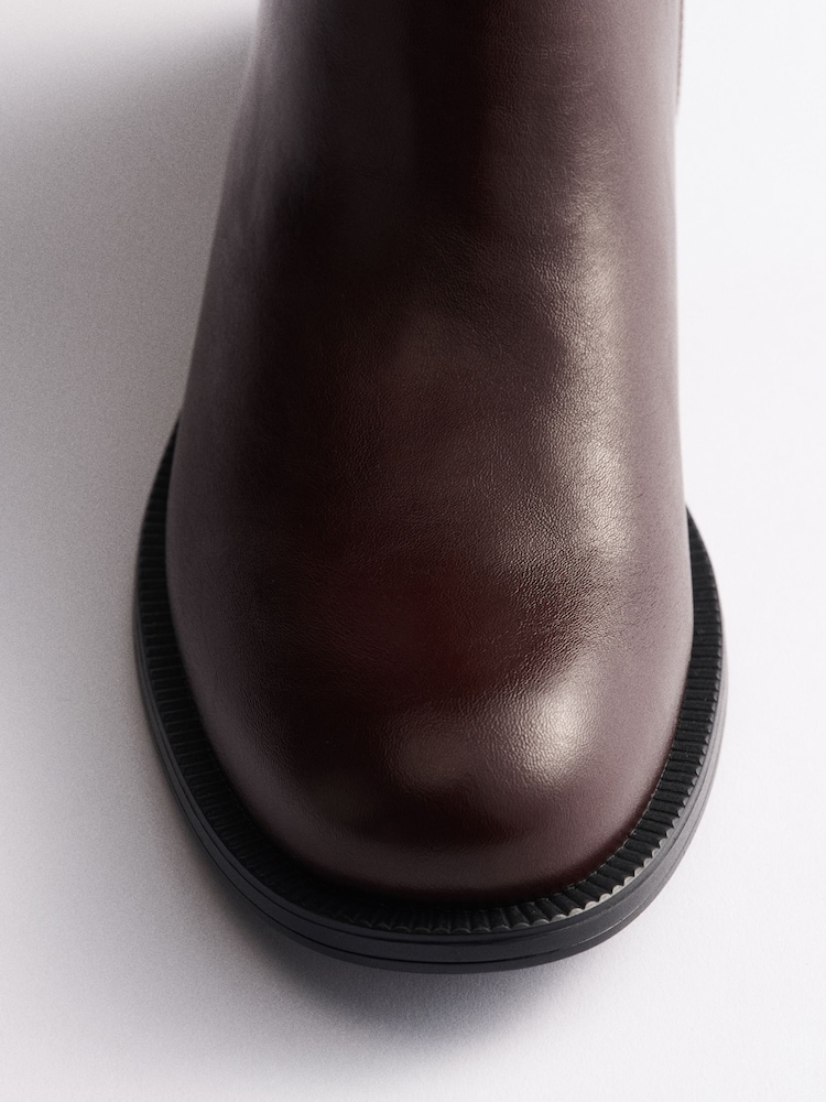 The Set Casual Round Toe Flat Ankle Boots Brown - Image 3 of 3