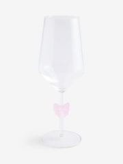Set of 2 Pink Bow Stem Wine Glasses - Image 3 of 3
