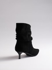 The Set Suede Slouch Heel Ankle Boots Black - Image 4 of 6