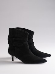 The Set Suede Slouch Heel Ankle Boots Black - Image 5 of 6