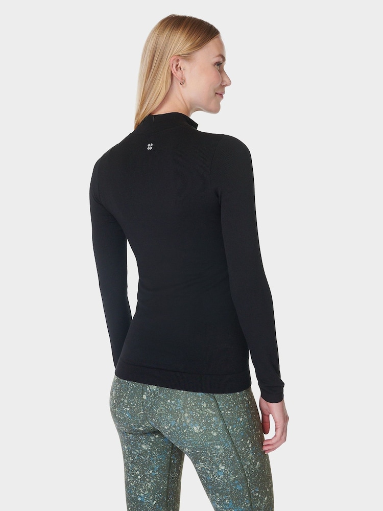 Sweaty Betty Black Mindful Flex Half Zip Long SLeeve Top - Image 2 of 6 Sweaty Betty Black Mindful Flex Half Zip Long SLeeve Top - Image 2 of 6