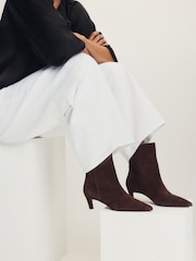 The Set Premium Chisel Ankle Boots Brown Suede - Image 3 of 7
