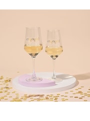 Widdop Set of 2 Clear Wine Engaged Glasses - Image 1 of 3