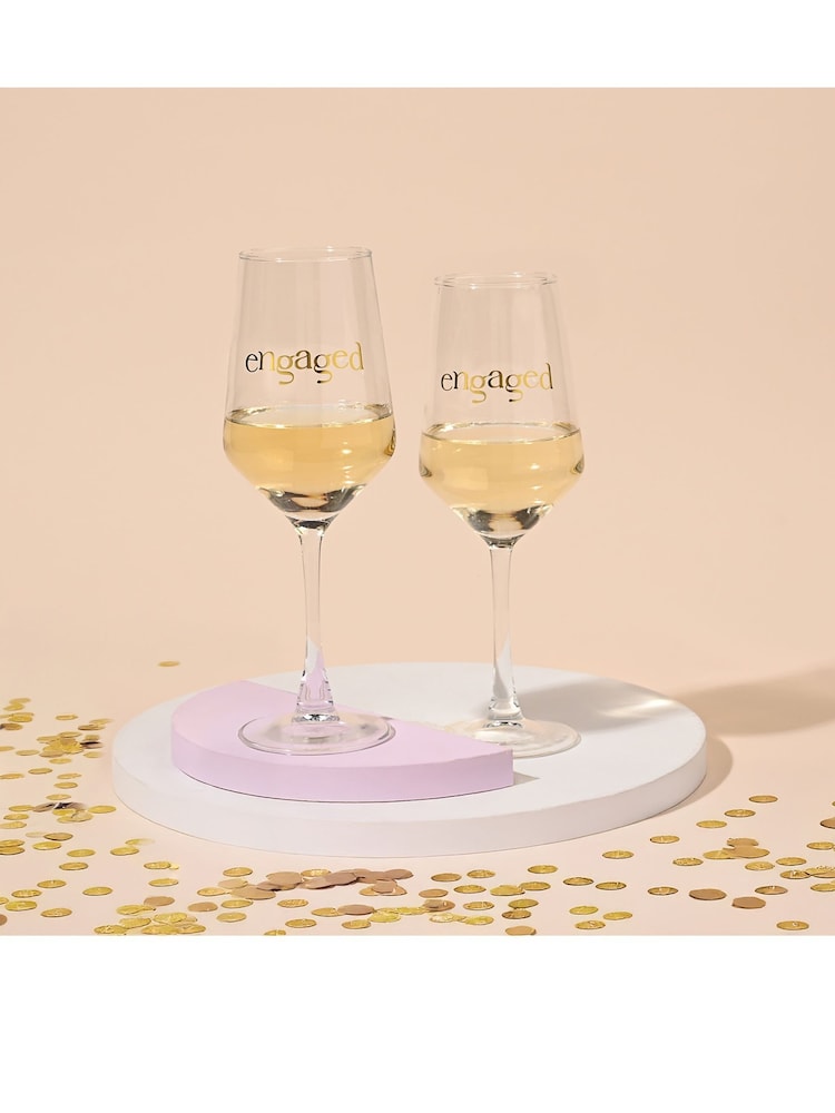 Widdop Set of 2 Clear Wine Engaged Glasses - Image 1 of 3