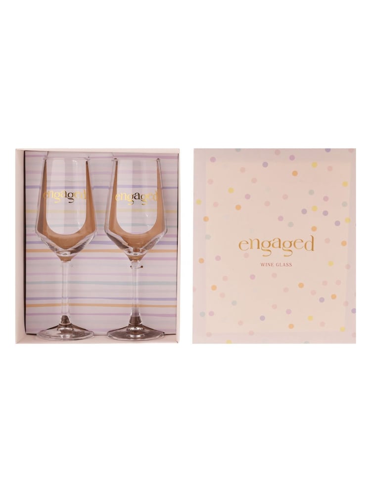 Widdop Set of 2 Clear Wine Engaged Glasses - Image 3 of 3