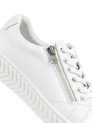 Pavers White Wide Fit Leather Breathable Platform Trainers - Image 5 of 6