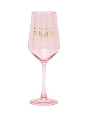 Widdop Pink Mum Wine Glass - Image 1 of 2