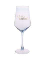 Widdop Light Blue Friend Wine Glass - Image 1 of 2