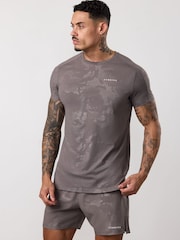 Gym King Grey Debossed Camo T-Shirt - Image 2 of 4