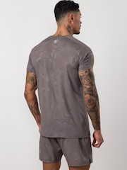 Gym King Grey Debossed Camo T-Shirt - Image 3 of 4