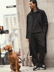 Reiss Black Rivo Premium Interlock Relaxed-Fit Joggers - Image 1 of 8