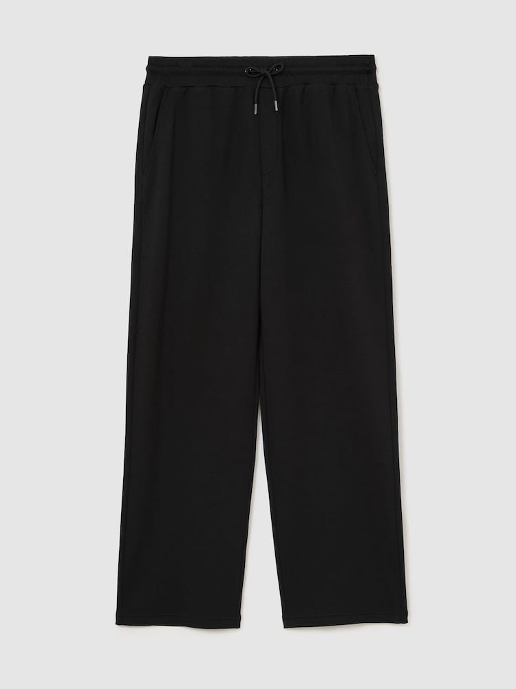 Reiss Black Rivo Premium Interlock Relaxed-Fit Joggers - Image 2 of 8 Reiss Black Rivo Premium Interlock Relaxed-Fit Joggers - Image 2 of 8