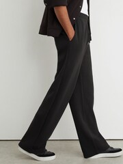 Reiss Black Rivo Premium Interlock Relaxed-Fit Joggers - Image 6 of 8