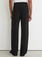 Reiss Black Rivo Premium Interlock Relaxed-Fit Joggers - Image 7 of 8