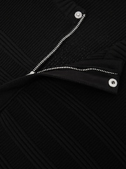 Reiss Black Brockwell Cotton-Blend Textured Henley Top - Image 6 of 6