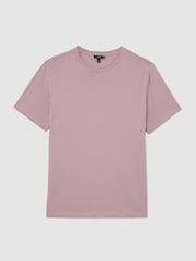 Reiss Dusty Rose Bless Cotton Crew-Neck Tailored-Fit T-Shirt - Image 2 of 5