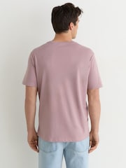 Reiss Dusty Rose Bless Cotton Crew-Neck Tailored-Fit T-Shirt - Image 4 of 5