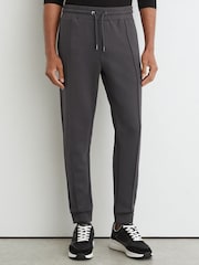 Anthrazitgrau - Reiss Finn Premium Interlock Cuffed Joggers - Bild 4 von 6