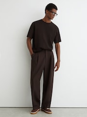 Reiss Chocolate Brown Tate Cotton Relaxed-Fit T-Shirt - Image 3 of 7