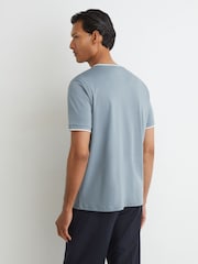 Gedecktes Blau - Reiss Ainsley Air-Water Cotton Tipped Tailored-Fit T-Shirt - Bild 5 von 6