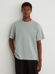 Reiss Light Blue Tate Cotton Relaxed-Fit T-Shirt - Image 1 of 6