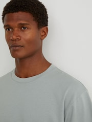 Reiss Light Blue Tate Cotton Relaxed-Fit T-Shirt - Image 3 of 6