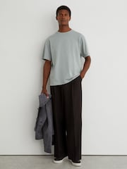 Reiss Light Blue Tate Cotton Relaxed-Fit T-Shirt - Image 4 of 6