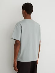 Reiss Light Blue Tate Cotton Relaxed-Fit T-Shirt - Image 5 of 6