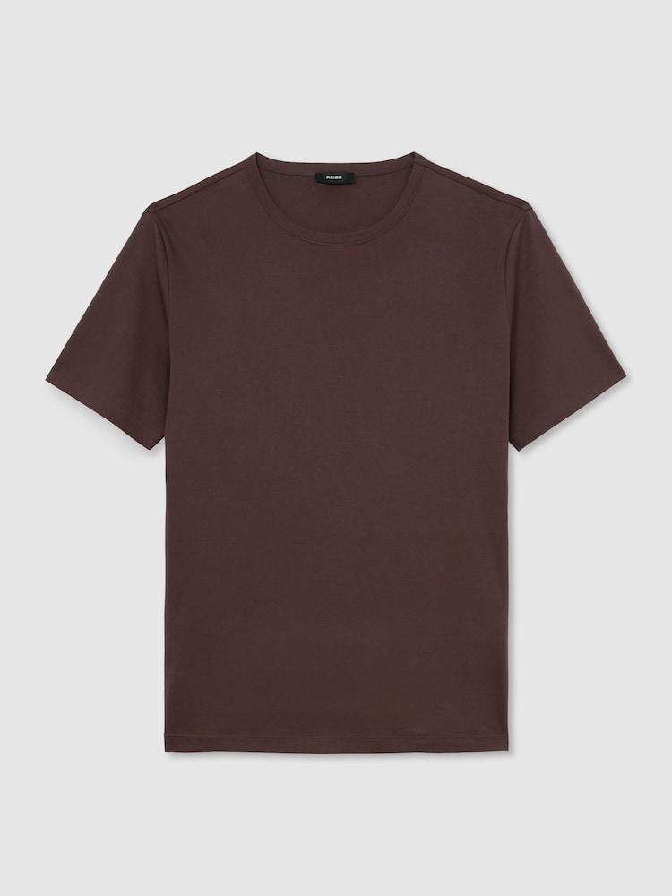Dunkle Pflaume - Reiss Count Air-Water Baumwoll-T-Shirt in Tailored Fit - Bild 2 von 6