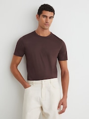 Dunkle Pflaume - Reiss Count Air-Water Baumwoll-T-Shirt in Tailored Fit - Bild 3 von 6