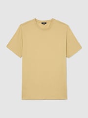 Reiss Golden Yellow Bless Cotton Crew-Neck Tailored-Fit T-Shirt - Image 2 of 6