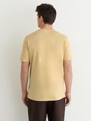 Reiss Golden Yellow Bless Cotton Crew-Neck Tailored-Fit T-Shirt - Image 5 of 6
