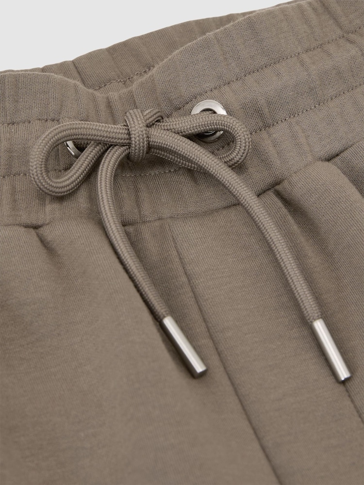 Reiss Mushroom Brown Rivo Premium Interlock Relaxed-Fit Joggers - Image 5 of 5 Reiss Mushroom Brown Rivo Premium Interlock Relaxed-Fit Joggers - Image 5 of 5