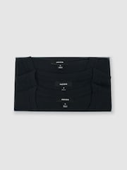 Reiss Navy Dayton 3 Pack 3-Pack Cotton V-Neck Tailored-Fit T-Shirts - Image 5 of 6