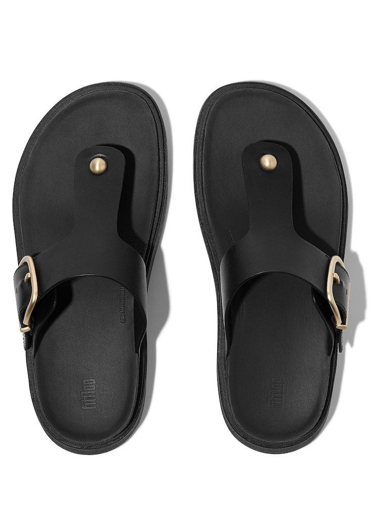 FitFlop Black Gen FF Toe Post Sandals - Image 5 of 5 FitFlop Black Gen FF Toe Post Sandals - Image 5 of 5