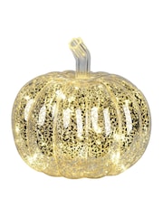 Lumineo Silver Tone Glass LED Autumn Pumpkin Decoration - Image 2 of 2