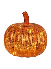 Lumineo Orange Glass LED Autumn Pumpkin Decoration - Image 2 of 2