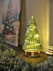 Lumineo Green Glass LED Christmas Tree Decoration - Image 1 of 2