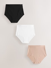 Black/White/Praline Nude Full Brief No VPL Comfort Knickers 3 Pack - Image 1 of 7