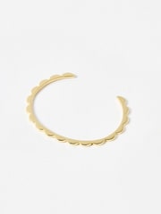 Oliver Bonas Gold Tone Senna Scalloped Flower Bangle - Image 1 of 4