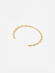 Oliver Bonas Gold Tone Senna Scalloped Flower Bangle - Image 2 of 4