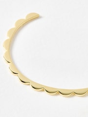 Oliver Bonas Gold Tone Senna Scalloped Flower Bangle - Image 3 of 4