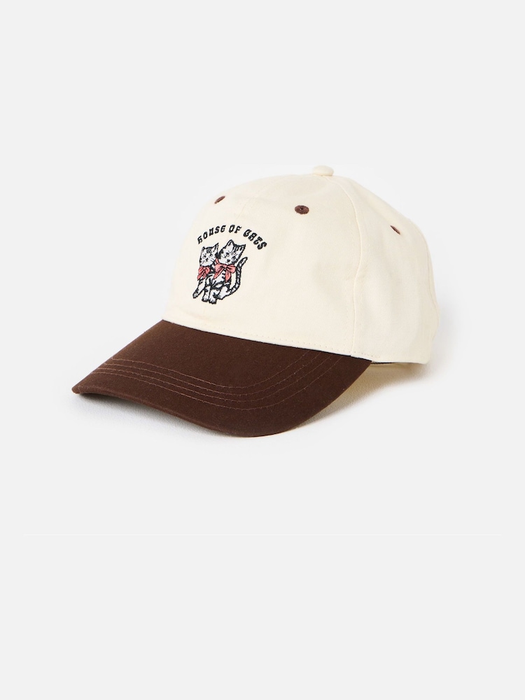 Oliver Bonas Brown House of Cats Cap Hat - Image 2 of 5 Oliver Bonas Brown House of Cats Cap Hat - Image 2 of 5