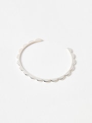 Oliver Bonas Silver Tone Senna Scalloped Flower Bangle - Image 1 of 4
