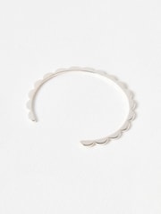 Oliver Bonas Silver Tone Senna Scalloped Flower Bangle - Image 2 of 4